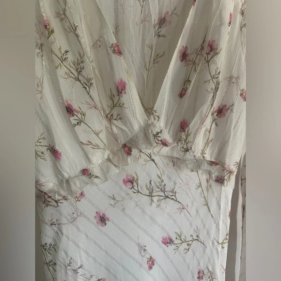 NEW LoveShackFancy Dalila Dainty Floral Maxi Dress Azalea Pink Chiffon | size 2 - Picture 7 of 12